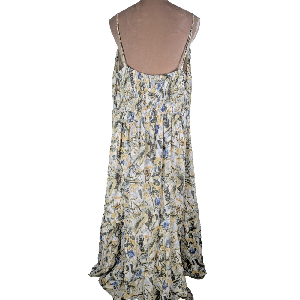 Abercrombie & Fitch Gabriella Linen Maxi Dress XXLP Floral Butterfly Cottagecore - Picture 4 of 13
